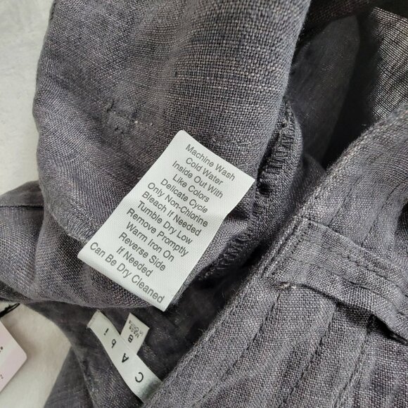 CAbi Womens Gray Slate Linen Sailor Pants Size 8 Wide Leg Casual 371New $98 - Picture 6 of 12